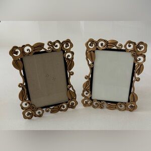 Vintage Elsa Victorian Style Ornate Gold Floral Scrolls Picture Frame Set Of 2‎